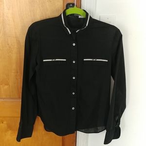 Vintage black button down blouse- Tucci